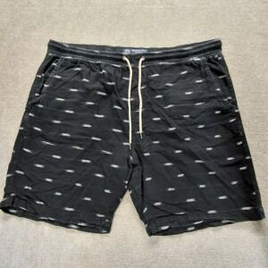 American Eagle Black Geometric Shorts Men's XXL 40" Drawstring Pockets 8" Inseam